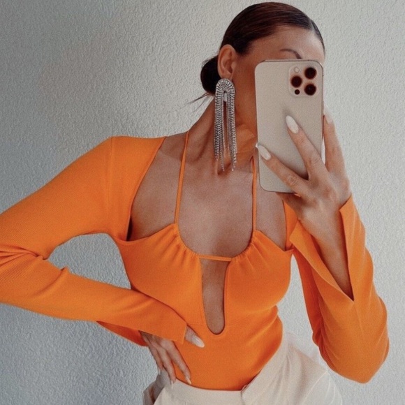 ZARA tangerine bodysuit - Picture 1 of 5